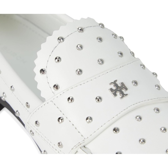 Nib Tory Burch Classic Stud Loafer CLOUD SILVER - Picture 2 of 5